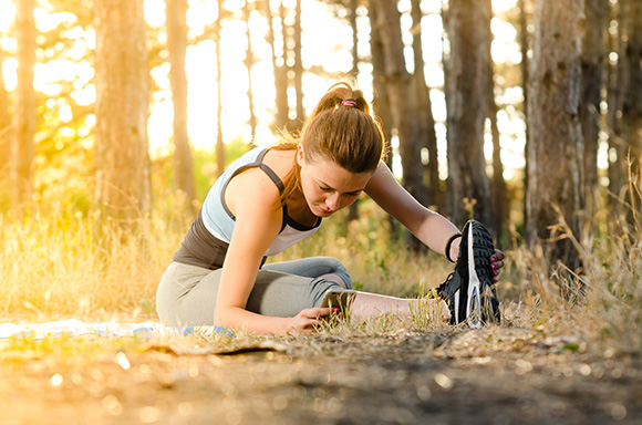 woman stretching