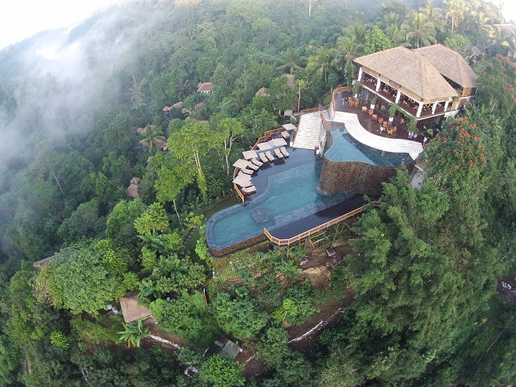Aerial Photo of the Ubud Hanging Gardens Pool in Bali