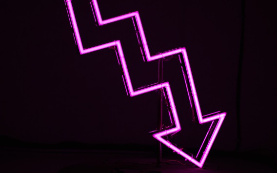 Neon Arrow Pointing Down
