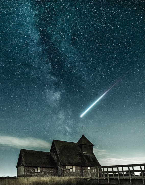 Falling Star Over House